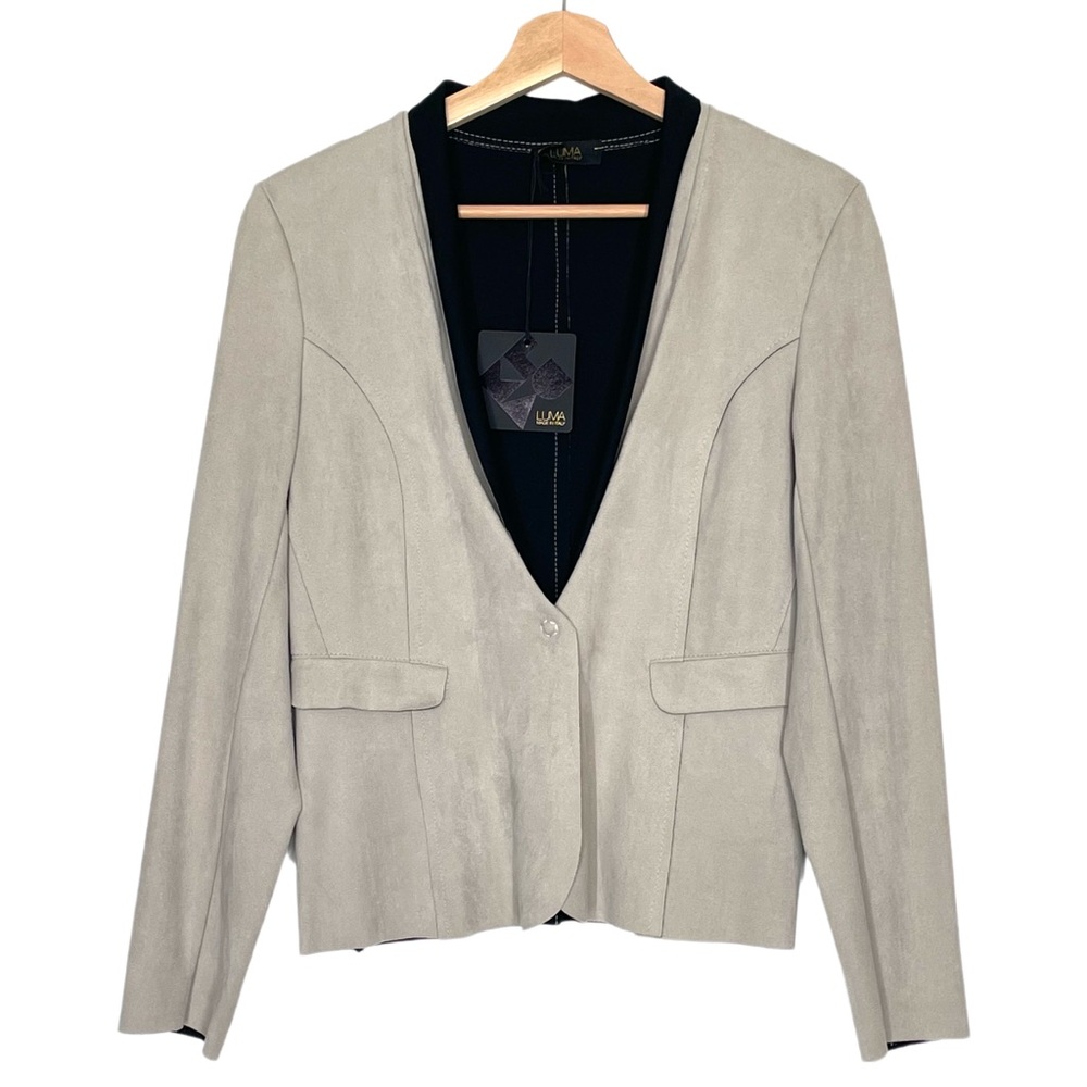 Luma x Nordstrom Giacca Taupe Faux Suede Lightweight Jacket Size Small NWT
